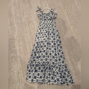 Jessica Simpson Navy and White Patterned Maxi Dress